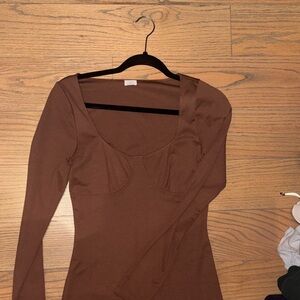 Wilfred Brown Long Sleeve Dress